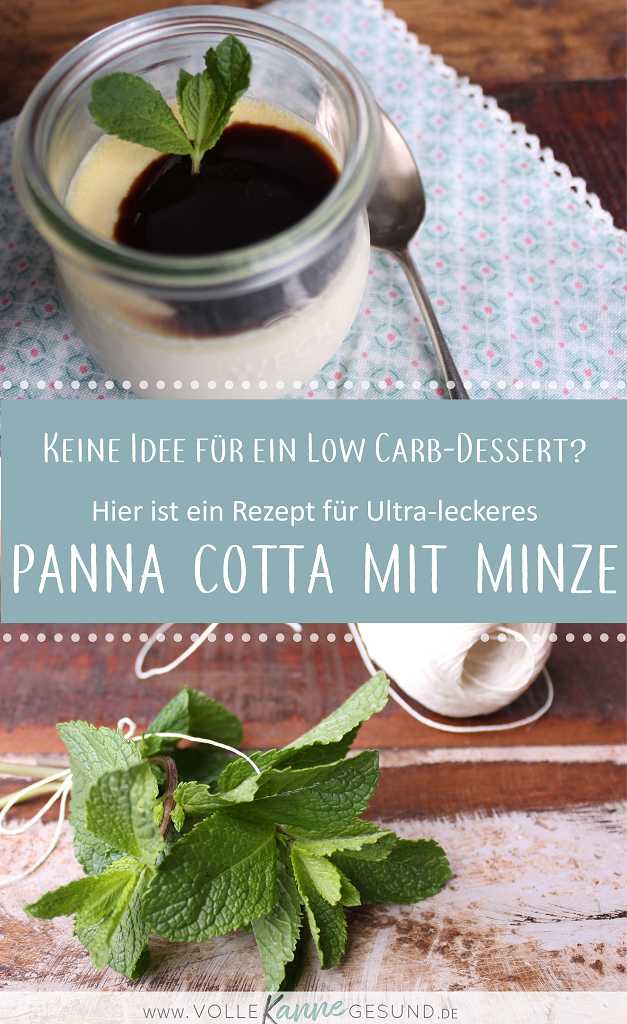 Low Carb Dessert in einem Glas - Panna Cotta mit Minze und Schokososse