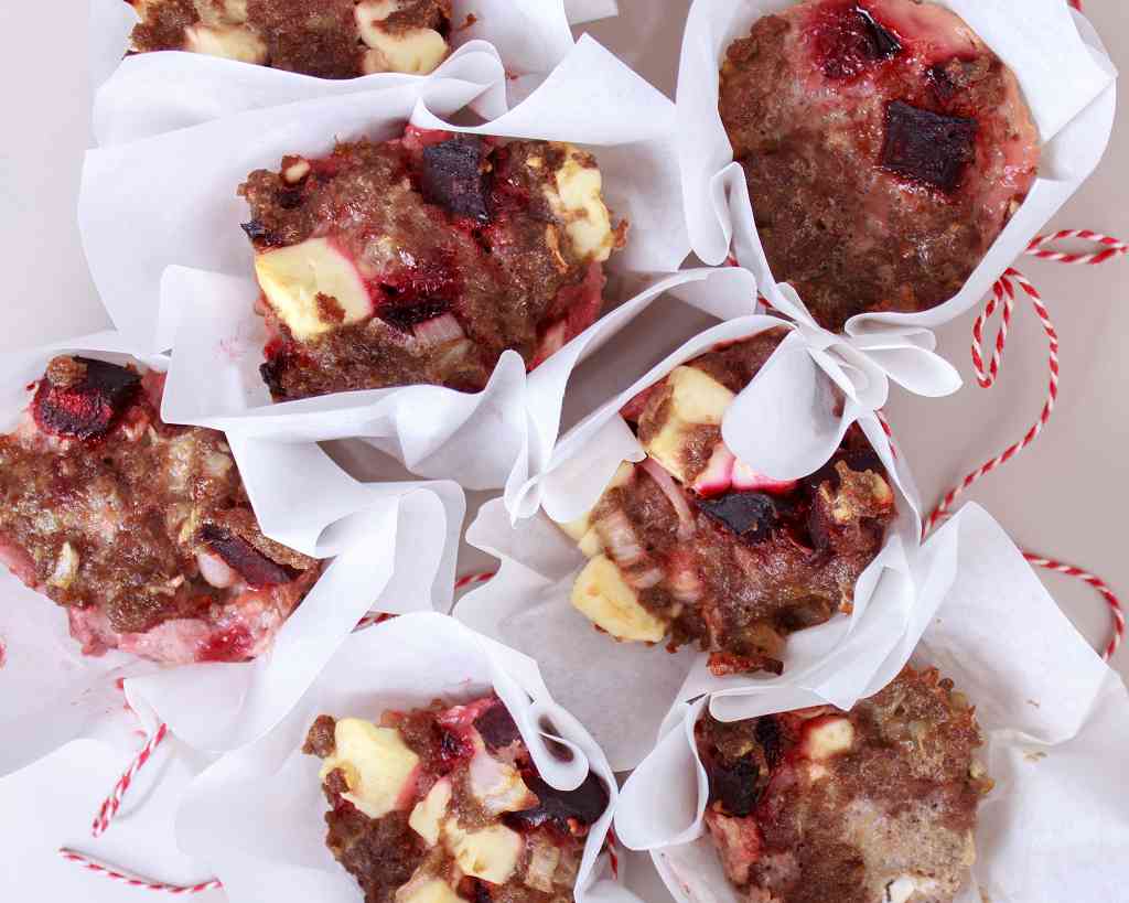 Hackfleisch-Muffins mit Rote Bete und Feta