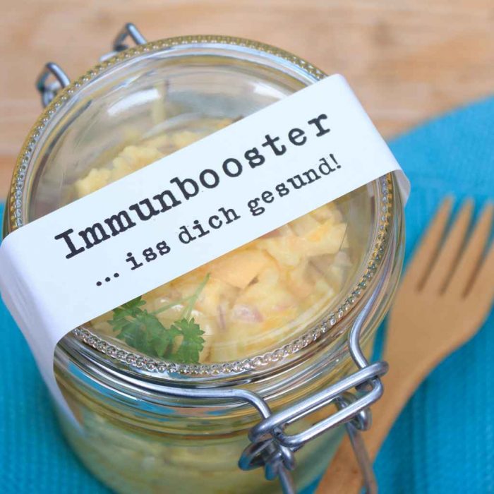 Selleriesalat im Glas, Eitkett Immunbooster